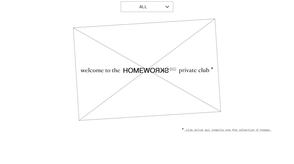 Homeworks website, made by Ulysse Lacour